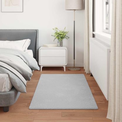 Anti-Slip Faux Rabbit Fur Rug OLITE Grey 60 x 110 cm Polyester
