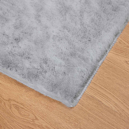 Anti-Slip Faux Rabbit Fur Rug OLITE Grey 100 x 200 cm Polyester