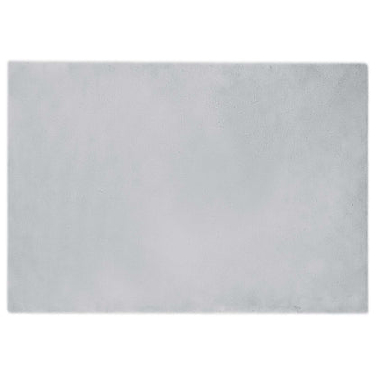 Anti-Slip Faux Rabbit Fur Rug OLITE Grey 140 x 200 cm Polyester