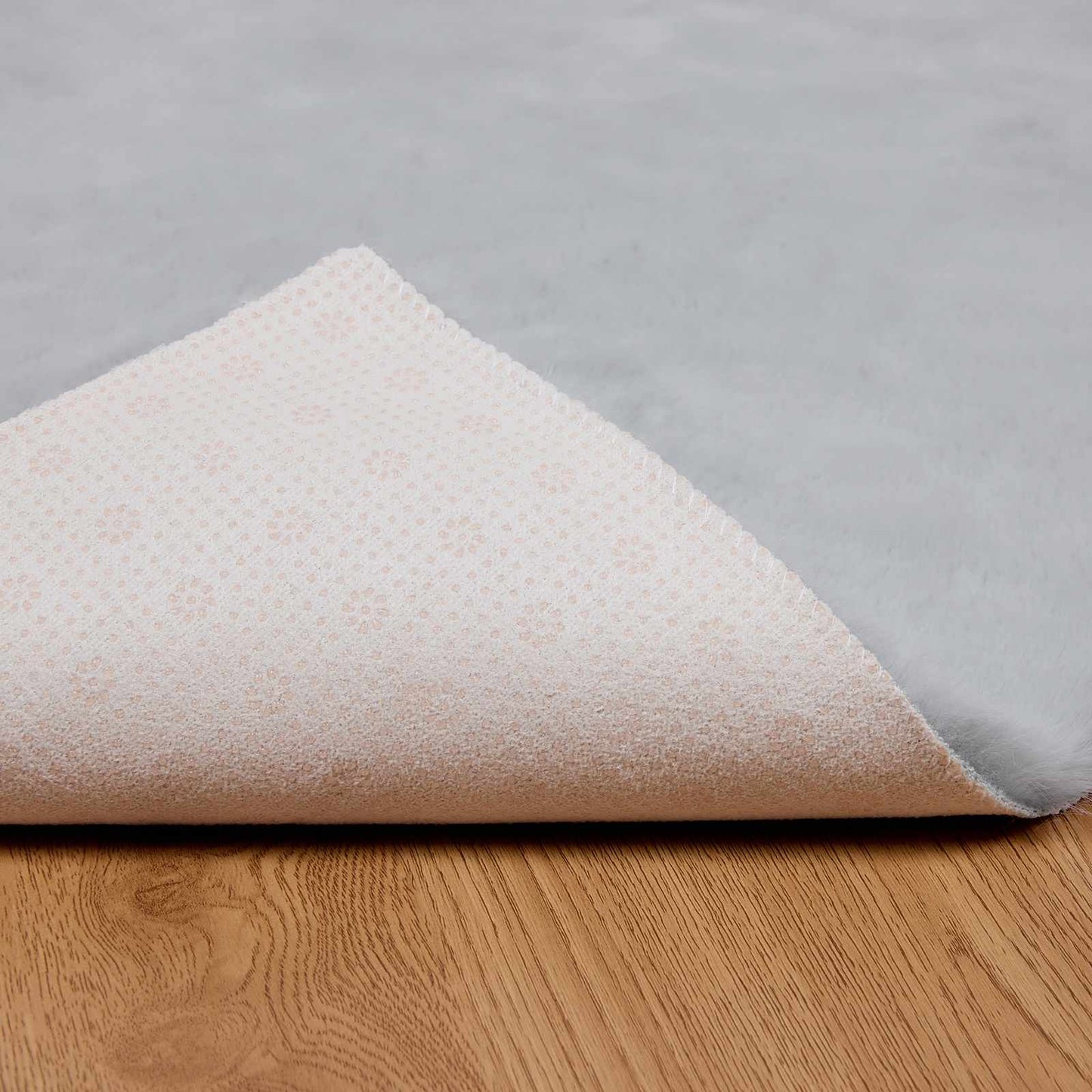 Anti-Slip Faux Rabbit Fur Rug OLITE Grey 160 x 160 cm Polyester