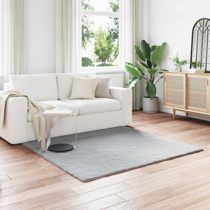 Anti-Slip Faux Rabbit Fur Rug OLITE Grey 160 x 160 cm Polyester