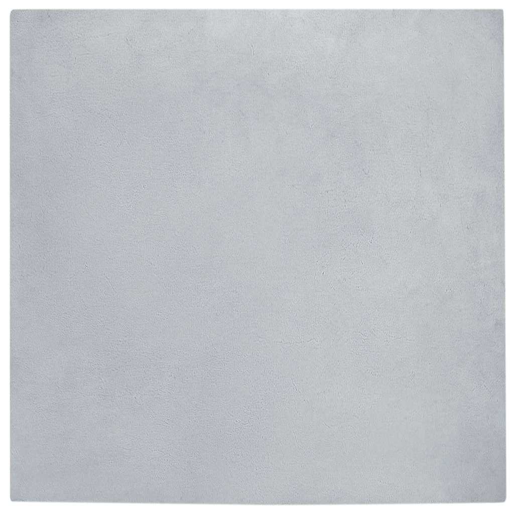 Anti-Slip Faux Rabbit Fur Rug OLITE Grey 200 x 200 cm Polyester