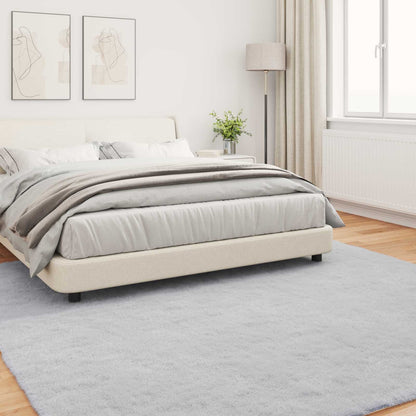 Anti-Slip Faux Rabbit Fur Rug OLITE Grey 240 x 240 cm Polyester
