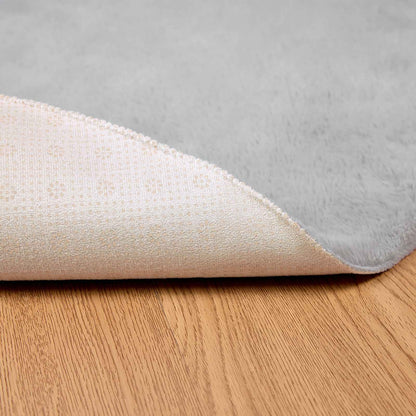 Anti-Slip Faux Rabbit Fur Rug OLITE Grey Ø 120 cm Polyester
