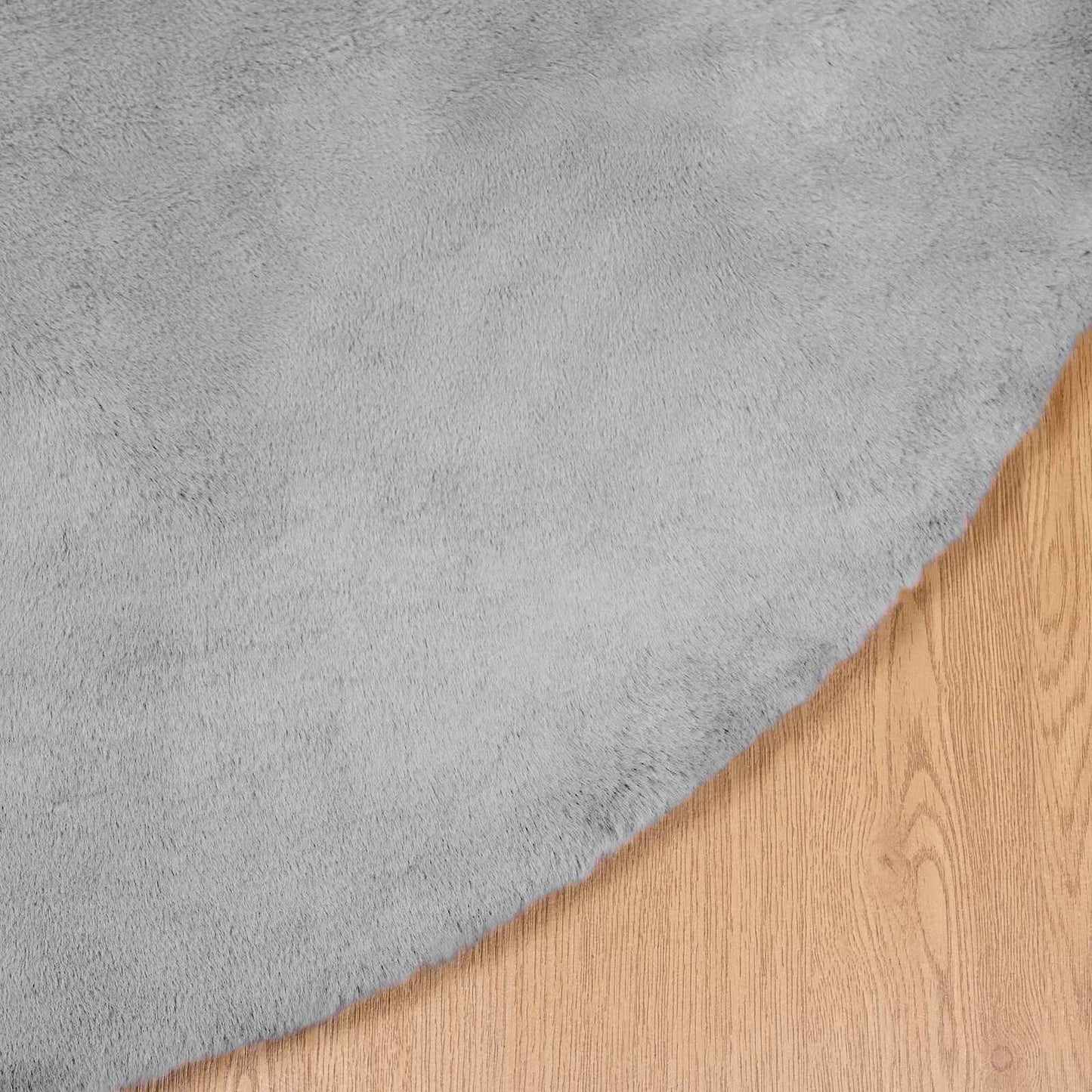 Anti-Slip Faux Rabbit Fur Rug OLITE Grey Ø 200 cm Polyester