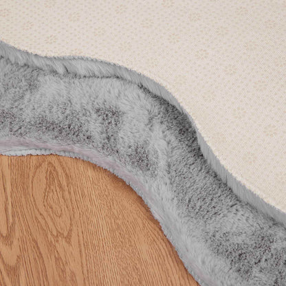 Anti-Slip Faux Rabbit Fur Rug OLITE Grey 50 x 80 cm Polyester