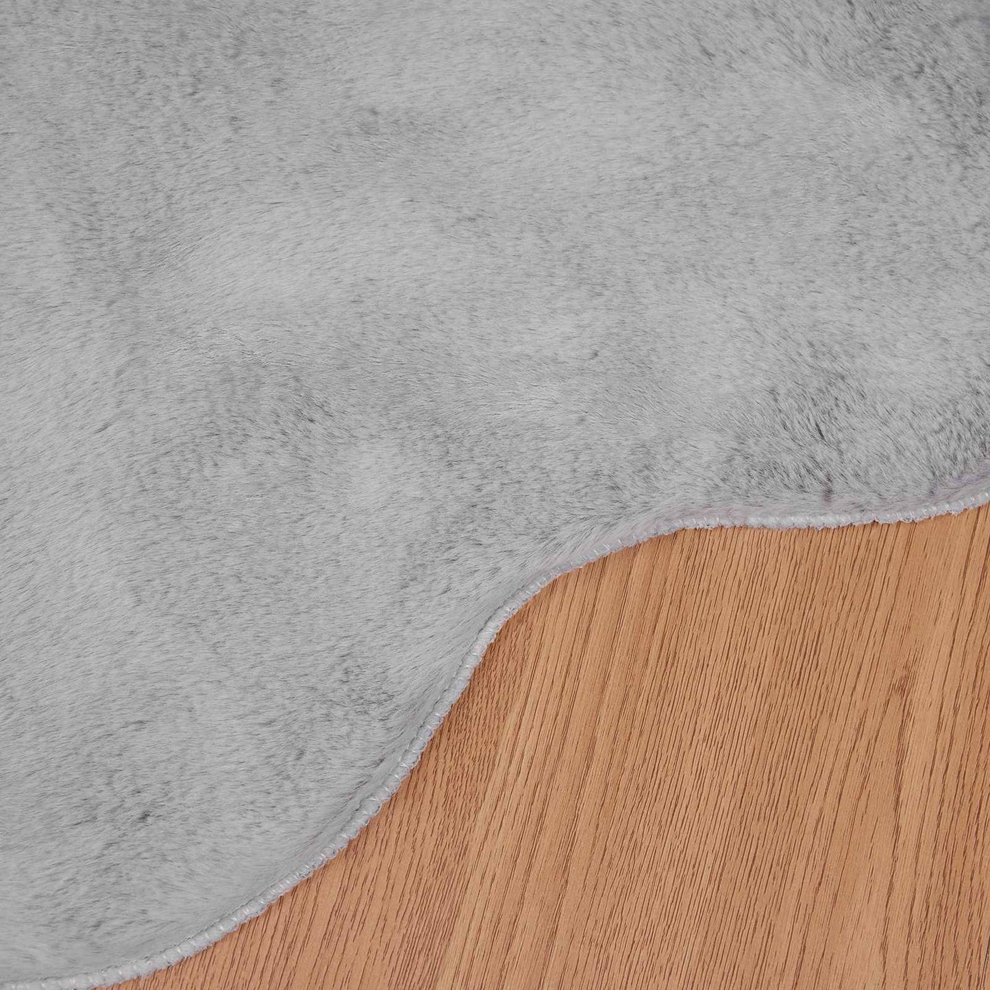 Anti-Slip Faux Rabbit Fur Rug OLITE Grey 50 x 80 cm Polyester