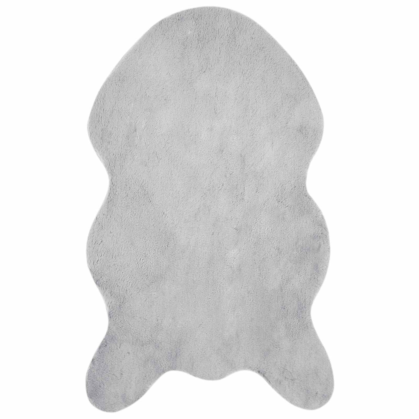 Anti-Slip Faux Rabbit Fur Rug OLITE Grey 50 x 80 cm Polyester