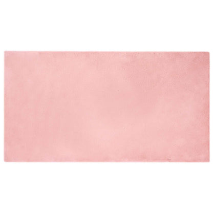 Anti-Slip Faux Rabbit Fur Rug OLITE Pink 80 x 150 cm Polyester