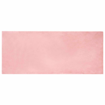 Anti-Slip Faux Rabbit Fur Rug OLITE Pink 80 x 200 cm Polyester