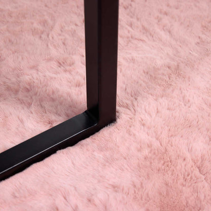 Anti-Slip Faux Rabbit Fur Rug OLITE Pink 100 x 200 cm Polyester