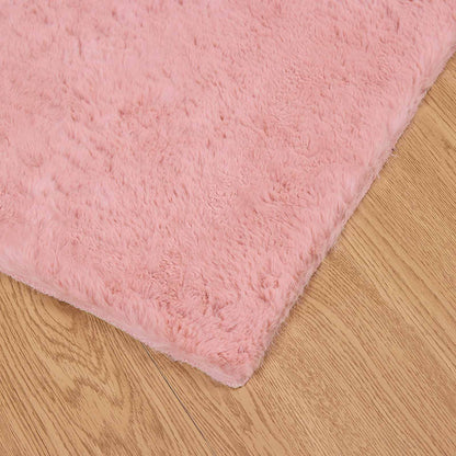 Anti-Slip Faux Rabbit Fur Rug OLITE Pink 100 x 200 cm Polyester