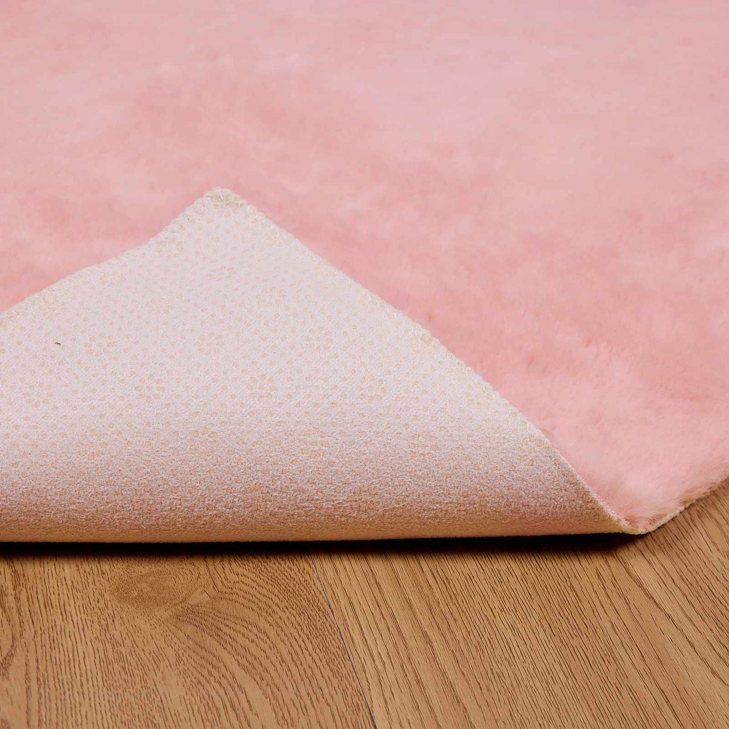 Anti-Slip Faux Rabbit Fur Rug OLITE Pink 100 x 200 cm Polyester