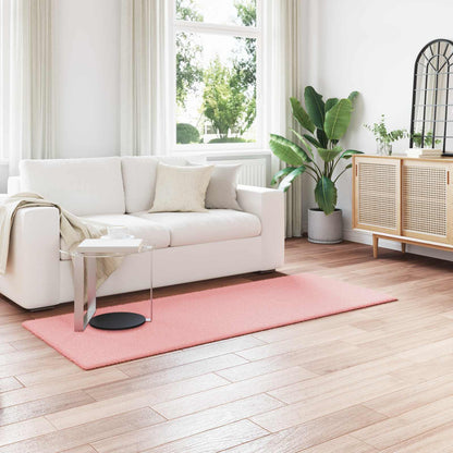 Anti-Slip Faux Rabbit Fur Rug OLITE Pink 100 x 200 cm Polyester