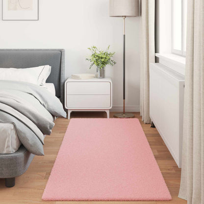 Anti-Slip Faux Rabbit Fur Rug OLITE Pink 100 x 200 cm Polyester