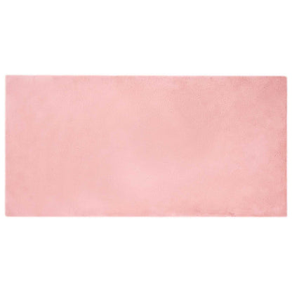 Anti-Slip Faux Rabbit Fur Rug OLITE Pink 100 x 200 cm Polyester