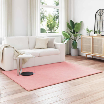 Anti-Slip Faux Rabbit Fur Rug OLITE Pink 140 x 200 cm Polyester