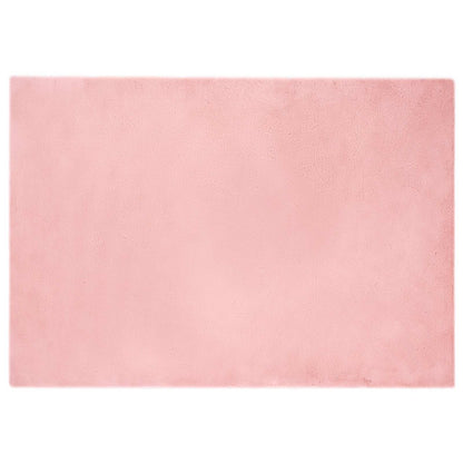 Anti-Slip Faux Rabbit Fur Rug OLITE Pink 140 x 200 cm Polyester