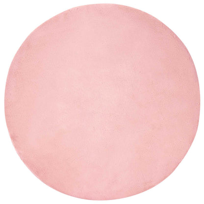Anti-Slip Faux Rabbit Fur Rug OLITE Pink Ø 100 cm Polyester