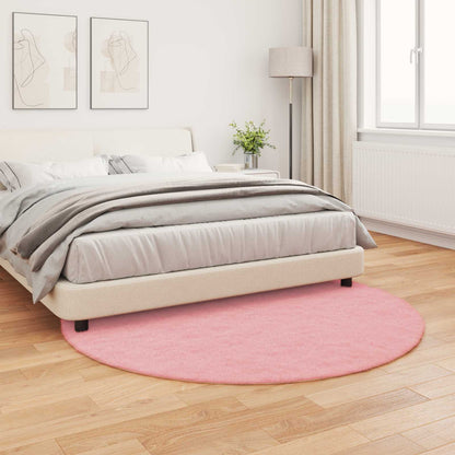 Anti-Slip Faux Rabbit Fur Rug OLITE Pink Ø 200 cm Polyester