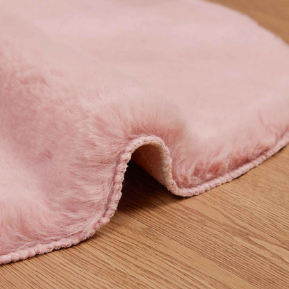 Anti-Slip Faux Rabbit Fur Rug OLITE Pink 50 x 80 cm Polyester