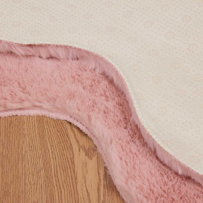 Anti-Slip Faux Rabbit Fur Rug OLITE Pink 50 x 80 cm Polyester