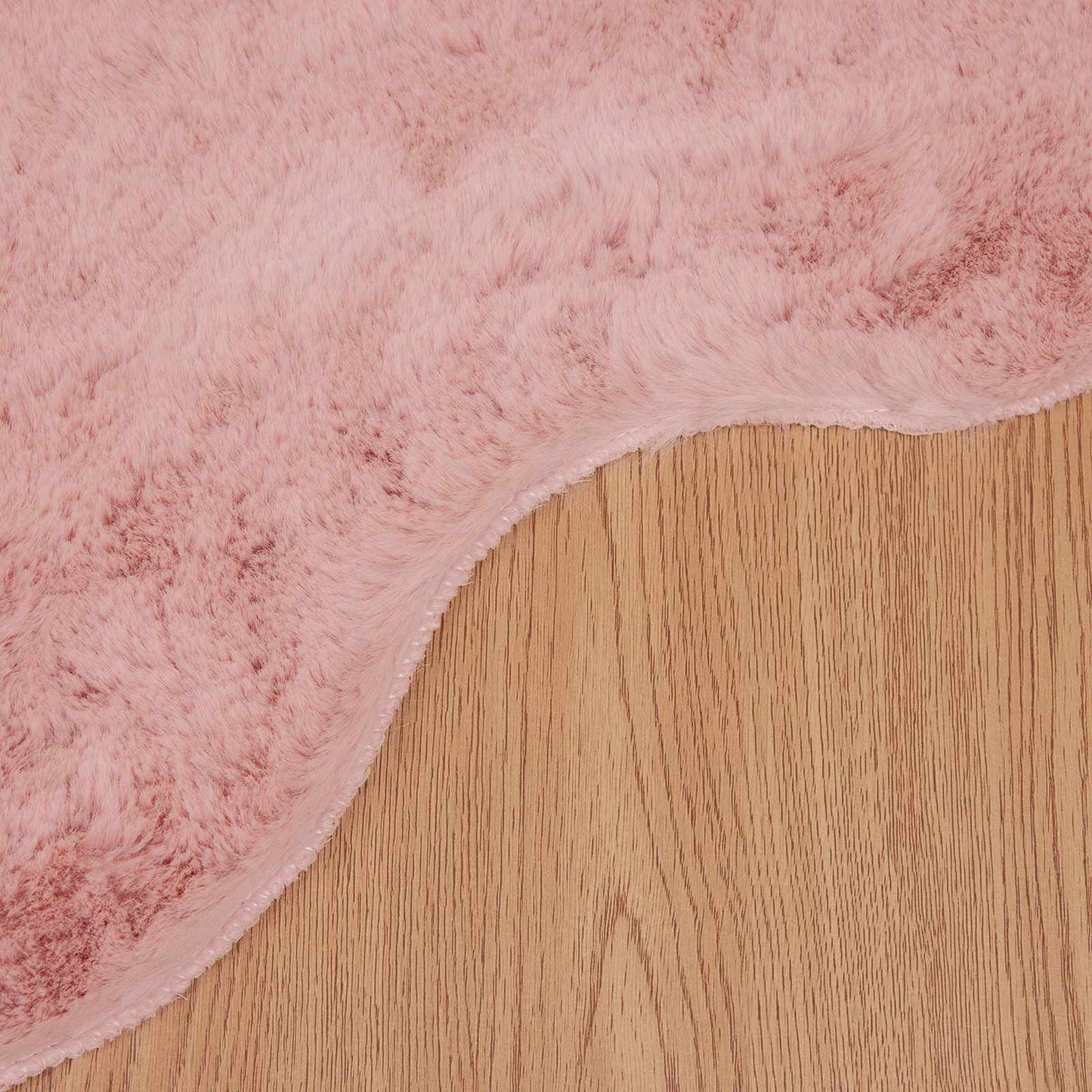 Anti-Slip Faux Rabbit Fur Rug OLITE Pink 60 x 90 cm Polyester