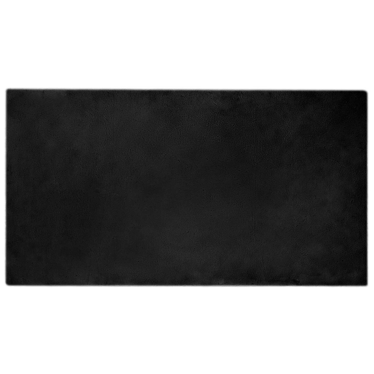 Anti-Slip Faux Rabbit Fur Rug OLITE Black 60 x 110 cm Polyester
