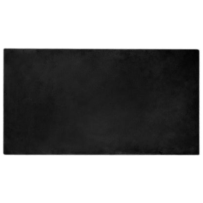 Anti-Slip Faux Rabbit Fur Rug OLITE Black 80 x 150 cm Polyester