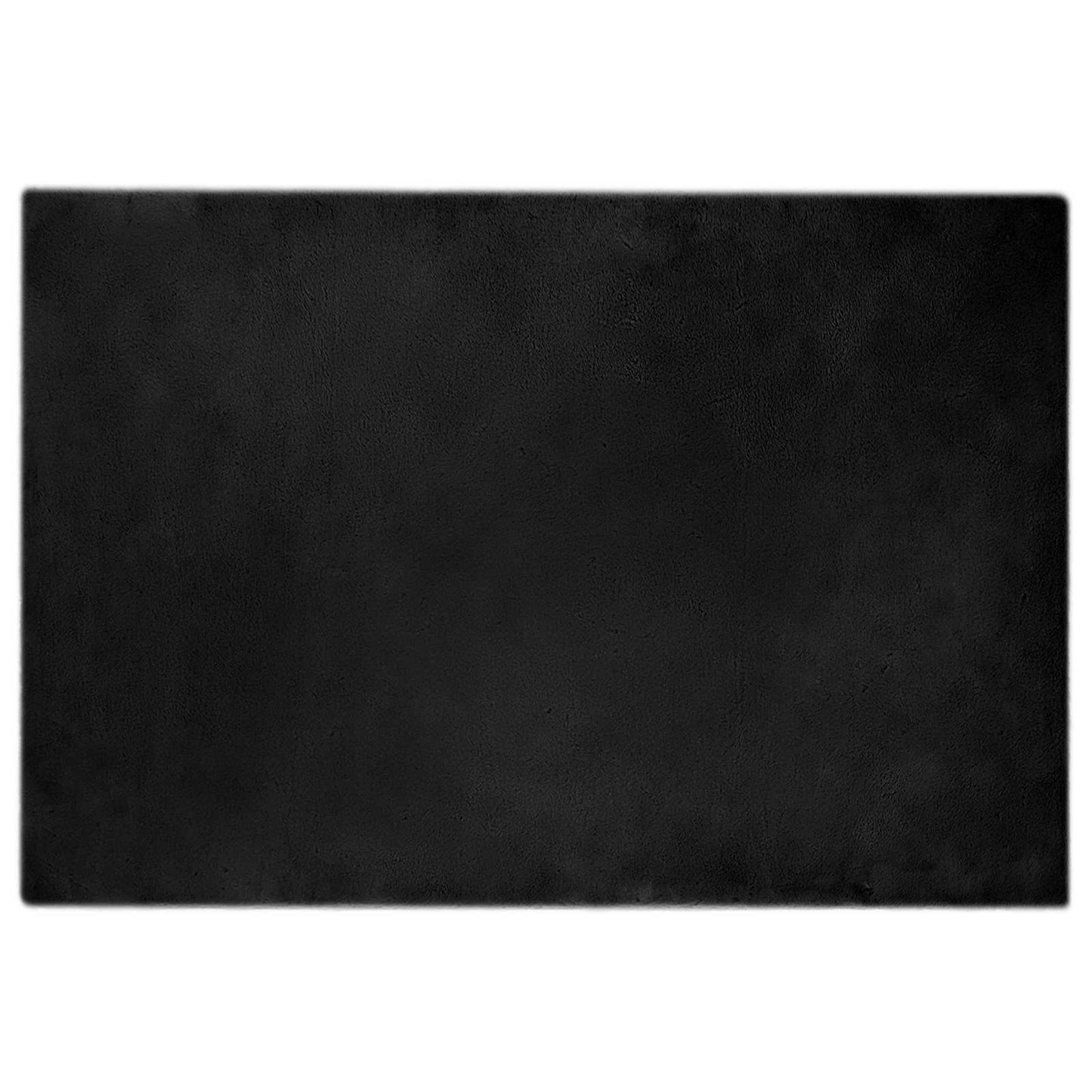 Anti-Slip Faux Rabbit Fur Rug OLITE Black 120 x 170 cm