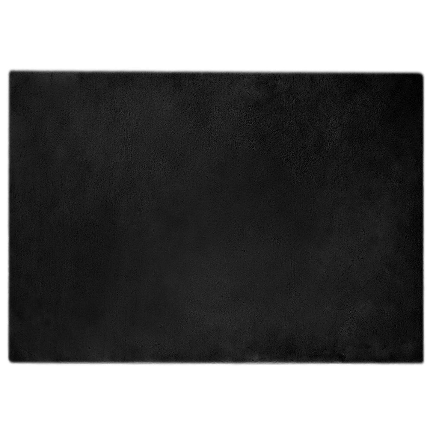 Anti-Slip Faux Rabbit Fur Rug OLITE Black 140 x 200 cm