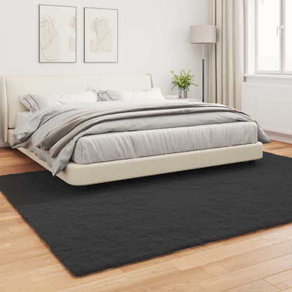 Anti-Slip Faux Rabbit Fur Rug OLITE Black 240 x 340 cm
