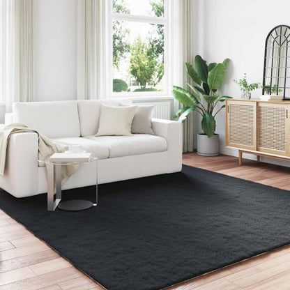 Anti-Slip Faux Rabbit Fur Rug OLITE Black 240 x 240 cm