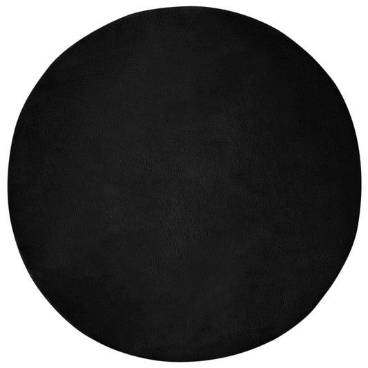 Anti-Slip Faux Rabbit Fur Rug OLITE Black Ø 80 cm Polyester