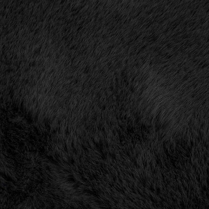 Anti-Slip Faux Rabbit Fur Rug OLITE Black Ø 120 cm Polyester