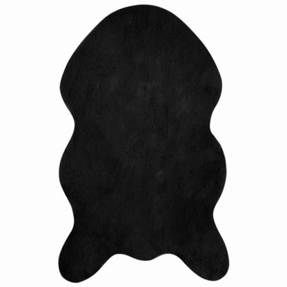 Anti-Slip Faux Rabbit Fur Rug OLITE Black 50 x 80 cm Polyester