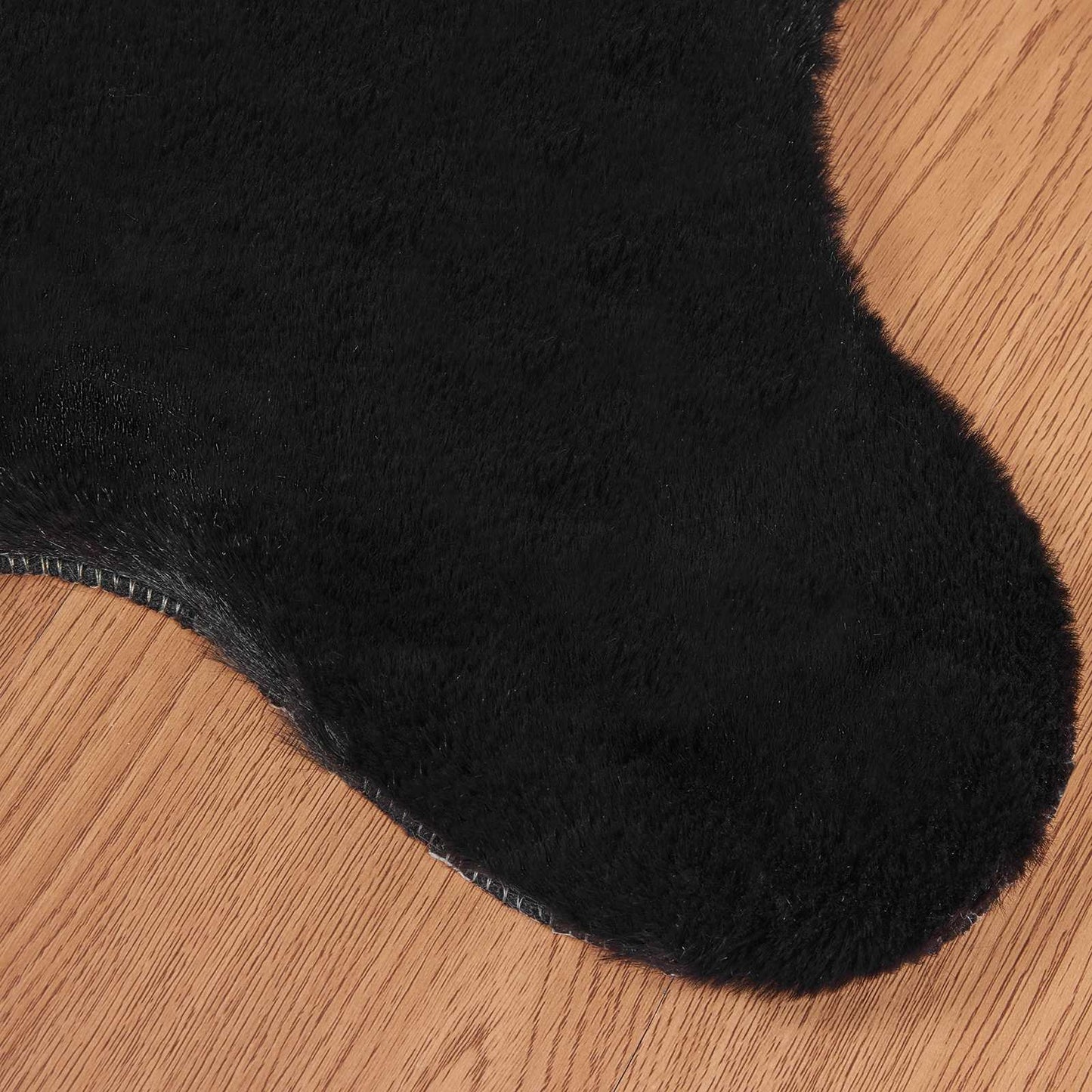Anti-Slip Faux Rabbit Fur Rug OLITE Black 80 x 120 cm Polyester