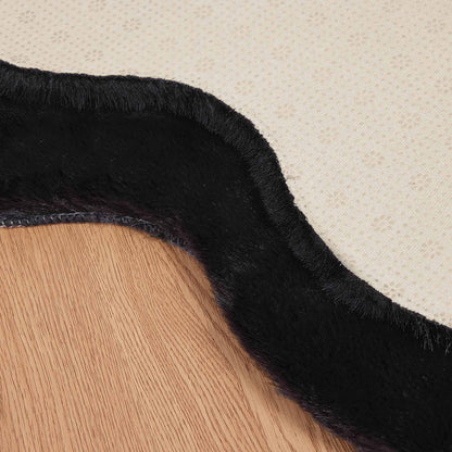 Anti-Slip Faux Rabbit Fur Rug OLITE Black 80 x 120 cm Polyester