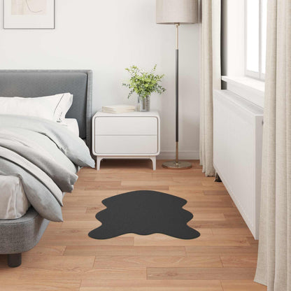 Anti-Slip Faux Rabbit Fur Rug OLITE Black 80 x 120 cm Polyester