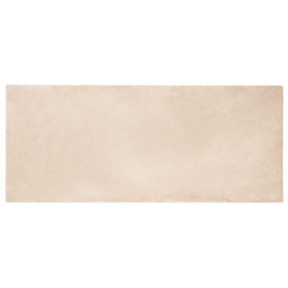 Anti-Slip Faux Rabbit Fur Rug OLITE Taupe 80 x 200 cm Polyester