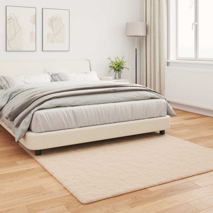 Anti-Slip Faux Rabbit Fur Rug OLITE Taupe 160 x 160 cm