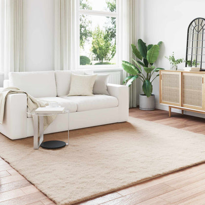 Anti-Slip Faux Rabbit Fur Rug OLITE Taupe 200 x 200 cm
