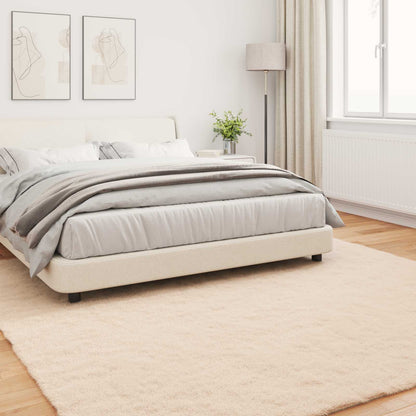 Anti-Slip Faux Rabbit Fur Rug OLITE Taupe 200 x 200 cm