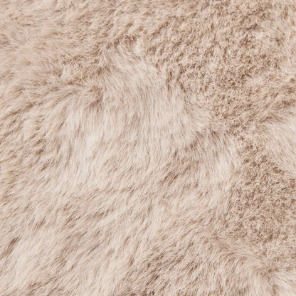 Anti-Slip Faux Rabbit Fur Rug OLITE Taupe Ø 80 cm Polyester