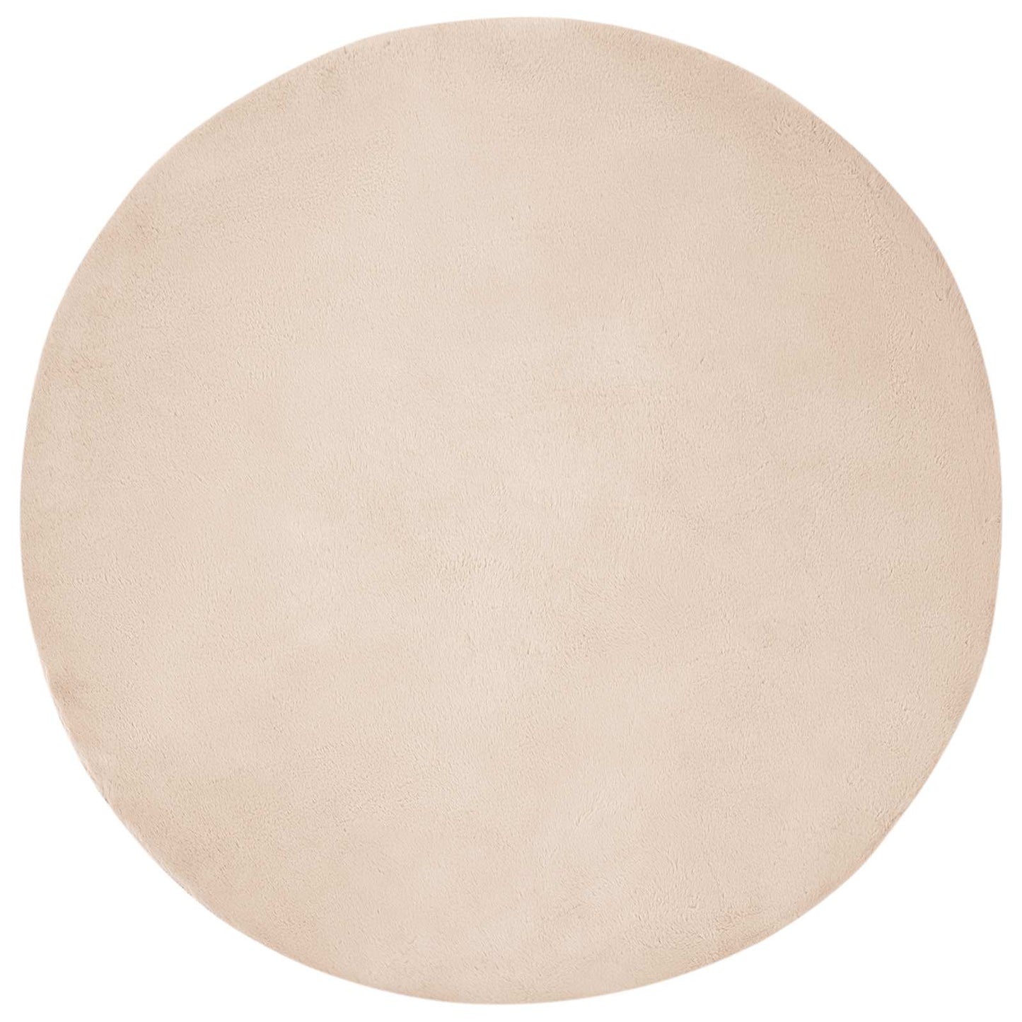 Anti-Slip Faux Rabbit Fur Rug OLITE Taupe Ø 80 cm Polyester