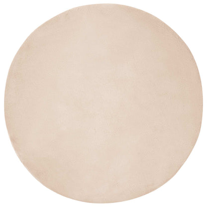 Anti-Slip Faux Rabbit Fur Rug OLITE Taupe Ø 80 cm Polyester