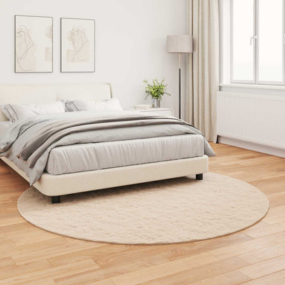 Anti-Slip Faux Rabbit Fur Rug OLITE Taupe Ø 200 cm Polyester
