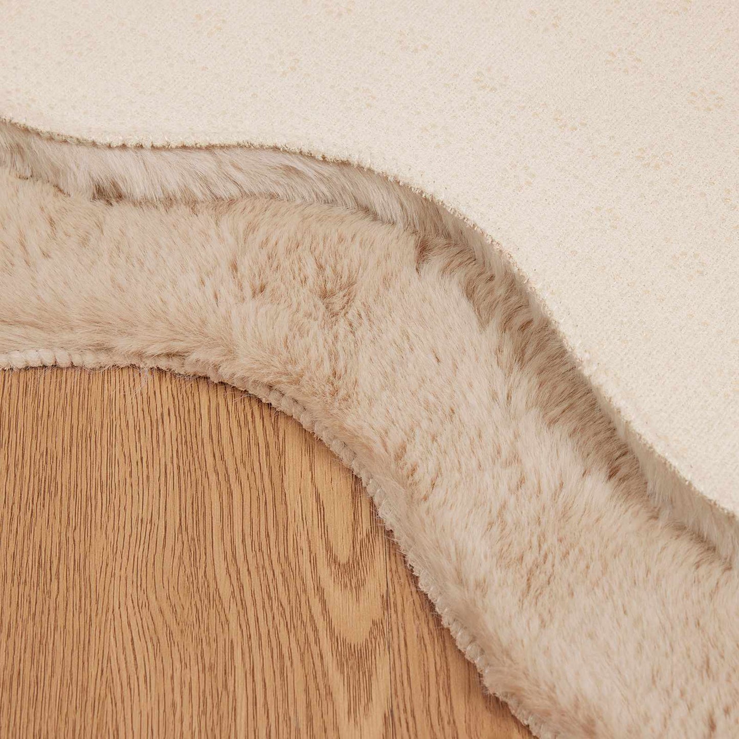 Anti-Slip Faux Rabbit Fur Rug OLITE Taupe 50 x 80 cm Polyester