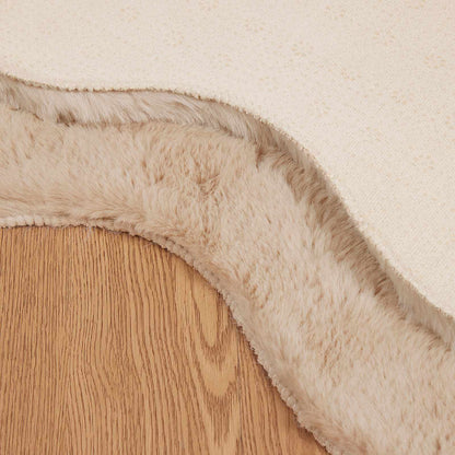 Anti-Slip Faux Rabbit Fur Rug OLITE Taupe 50 x 80 cm Polyester