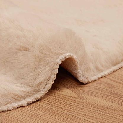 Anti-Slip Faux Rabbit Fur Rug OLITE Taupe 60 x 90 cm Polyester